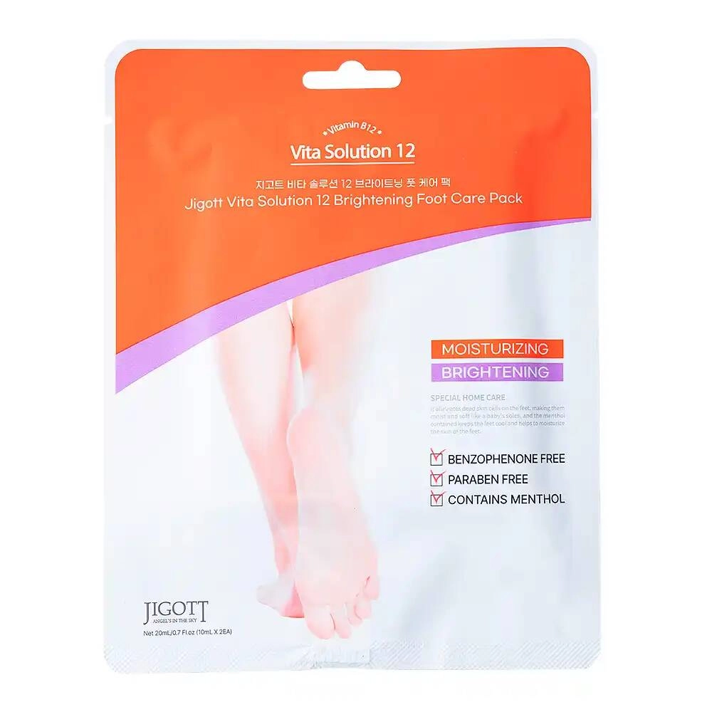 Jigott, Маска-носочки для ног Vita Solution 12 Brightening Foot Care Pack